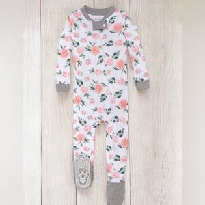 Burt’s Bees Infant Autumn Bloom Organic Snug Fit Sleeper Footed Bee Grippies 12M